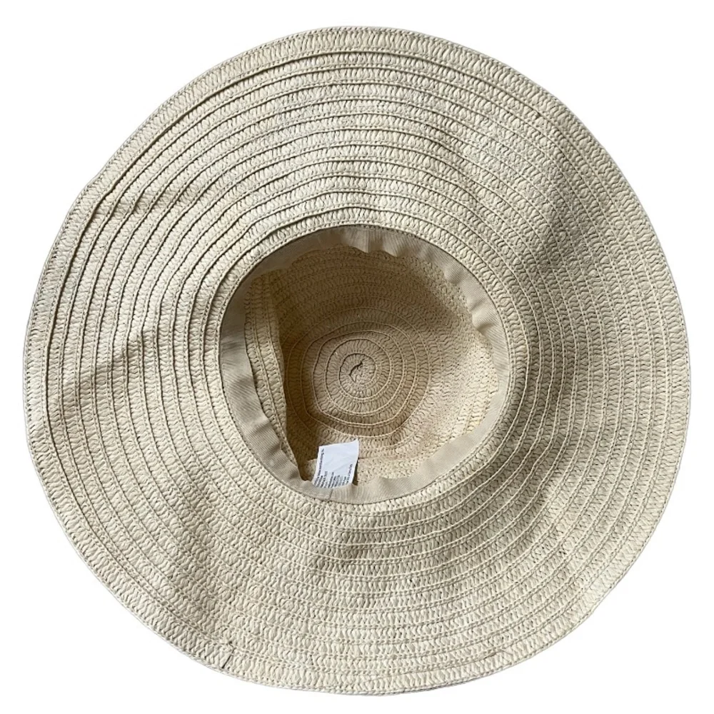 Sun Hats 4 Pc Set Wide Brim Summer Beach Straw Derby Fedora Natural Black Womens